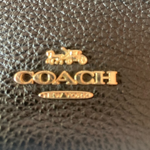 Coach Black Leather crossbody Bag with Gold Accents - Picture 7 of 13